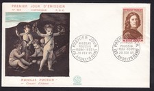 Enveloppe 1er Jour - YT 1443 : Célébrités Nicolas Poussin (1594-1665), peintre..