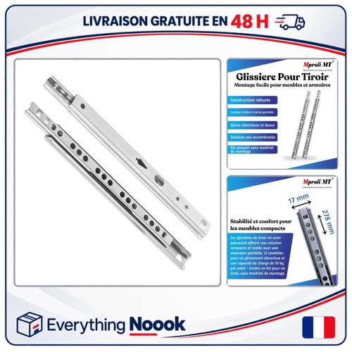 Coulisses tiroir acier - coulisses,