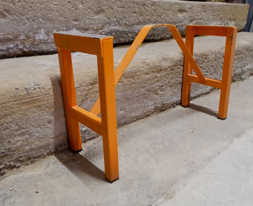 Pied banc metal orange - pied,