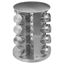 Support Rotatif Épices 5five Inox 16 Pots Assaisonnement Cuisine Rangement