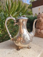 belle cafetiere style rocaille metal argenté 