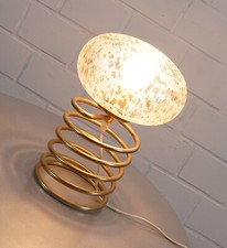 Lampe de table Ingo Maurer pour Honsel type 50391 spirale or vintage années 1960