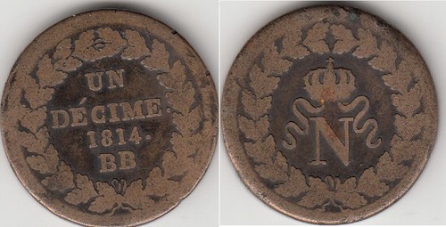 Monnaie bronze décime - en, 1