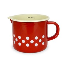 Tasse Avec Doseur Émaillée Isabelle Rose À Pois Et Poignée Shabby Chic 1L 5155