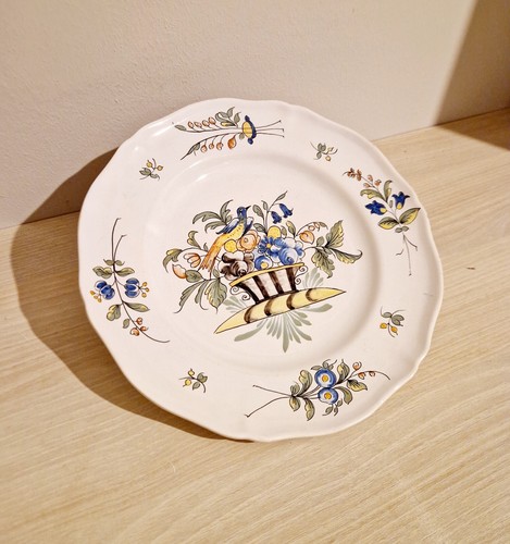 Assiette faïence signée - assiette,