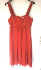 Robe 100 % Soie 1 2 3 taille 38 rouge fushia 123 silk dress avec doublure