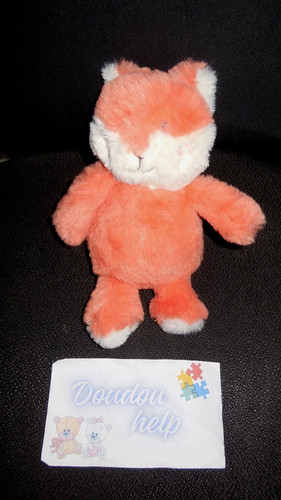 Doudou peluche renard orange - doudou,