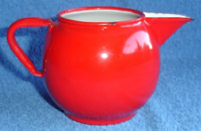 Ancien Pot à Lait Rouge avec Anse en Tôle Emaillée vers 1930