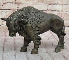 Statue En Bronze De Bison Américain Bull Western Artwork NR