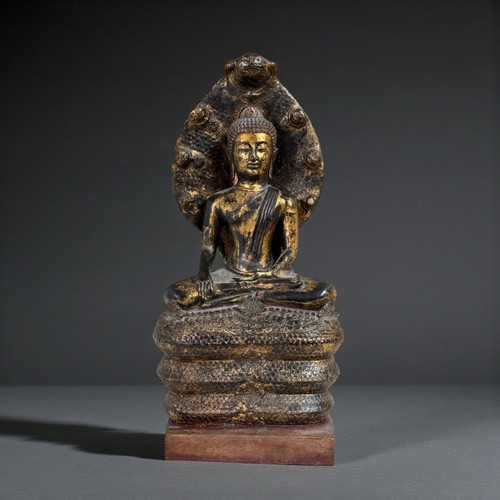Statue bouddha naga bronze - bouddha,