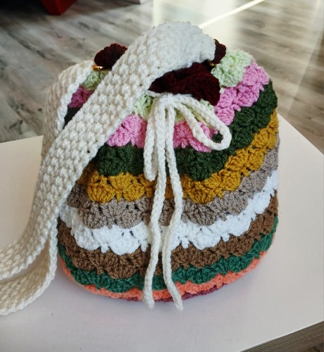 Sac seau bohème crochet - au,