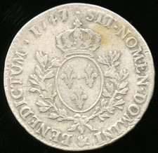 Louis XV (1715-1774) Ecu au bandeau 1747 Aix Var. 7 sur 6