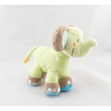 Doudou éléphant vert