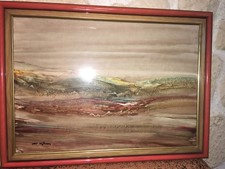 Georges Kihm 1927/1993 Huile Sur Panneau Paysage De La Réunion 