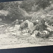 CPA Concarneau Lavoir De La Vallée St Jean Bretagne Antique Postcard