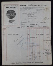 Facture PARIS 1934 Radiateur