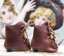 Vintage bottines pour  poupée ancienne Parisienne  Steiner  Bru Jumeau Huret