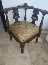 Chaise Victorienne En Noyer Sculpté 1860