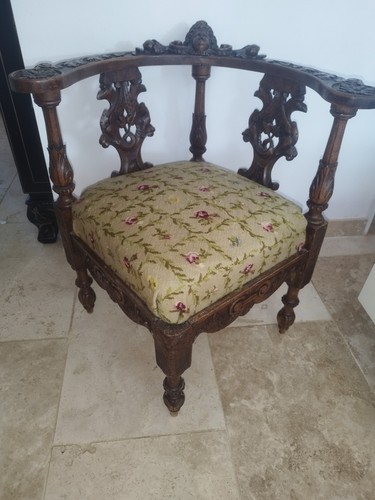 Chaise victorienne noyer - chaise,