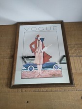 Miroir Publicité VOGUE Bois Art Déco Vintage 40x30 cm