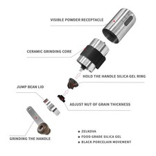 Moulin à grains de café manuel professionnel avec construction en acier inoxyd