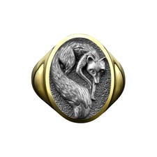 Bague chevalière homme renard