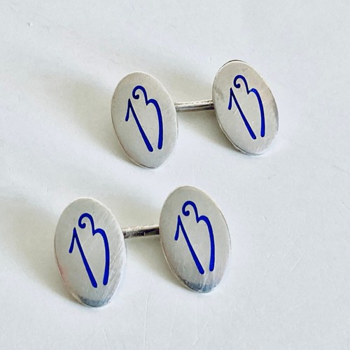 Boutons manchette argent email