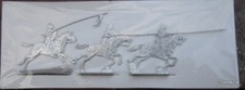 PLATS D' ETAIN ZINNFIGUREN FLAT TIN FIGURE / 3 FIGURINES CHEVALIERS MOYEN AGE