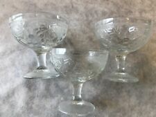3 ANCIENNES COUPE EN VERRE A GLACE FRUIT BONBON HARIBO  12,5 x 12,5 cm