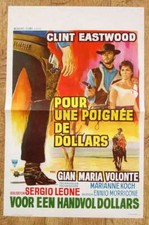 A FISTFUL OF DOLLARS Sergio Leone Eastwood original belgian movie poster R70s