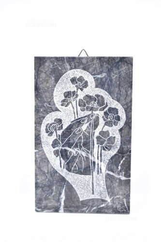 Plaque marbre avec gravure - en,