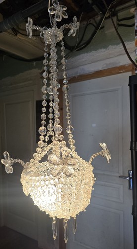 Lustre montgolfière pampilles - lustre,