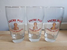 3 anciens verres à bière ANCRE PILS 5/20 L