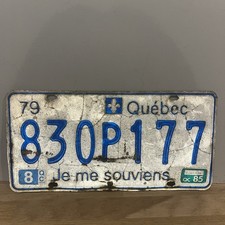 Ancienne Plaque D’immatriculation Canada Québec 1979 Je Me Souviens Fleur Lys