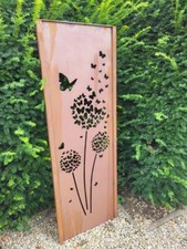Paravent en rouille noble fleur pustule avec papillons stèle de jardin brise-...