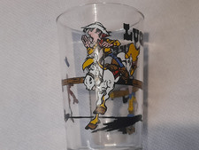 Morris / LUCKY LUKE Verre sérigraphie " Le fil qui chante "  1985 Collector !