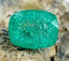 Naturel Vert Émeraude 6.40 CT Coupe Coussin Certifié Gemme Mai Naissance Cadeau