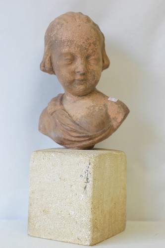 Buste enfant terre cuite - d'enfant,