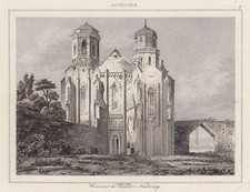 Klosterneuburg Monastère Choransicht Original Table en Acier Lemaitre 1852
