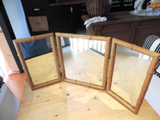 🟢 ANCIEN MIROIR TRIPTYQUE
