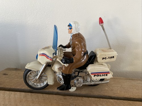 Ancien jouet plastique motard - plastique,