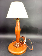 PIED DE LAMPE ART DECO BOIS 1940-50 MAZDA ?