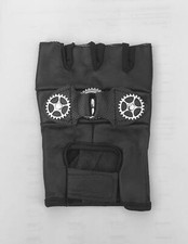 Gants De Moto En Cuir Véritable Unisexe Sans Doigts Punk Steampunk Rouages.