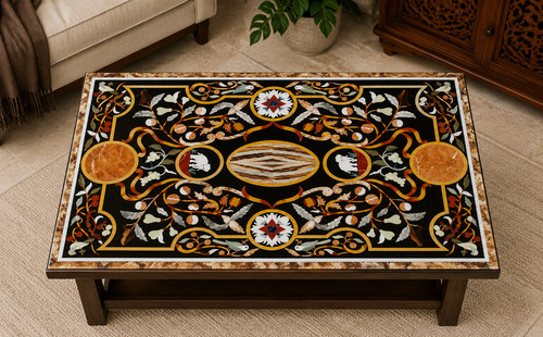 Handmade black marble inlay - handmade,