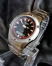 Montre Homme CASIO EDIFICE Double Affichage Chrono Alarme Métal Argenté Quartz