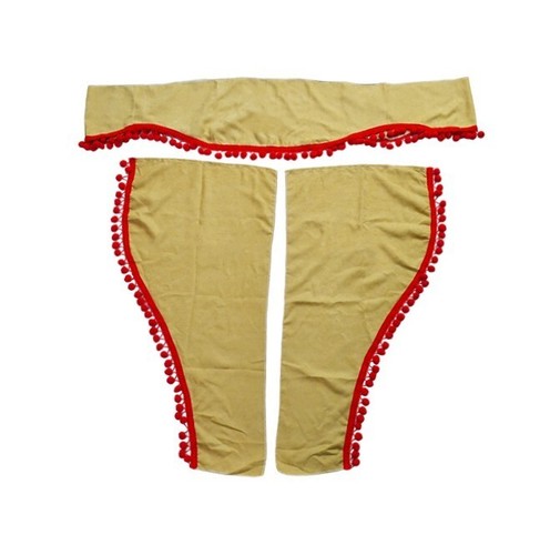 Rideaux velours beige - en,