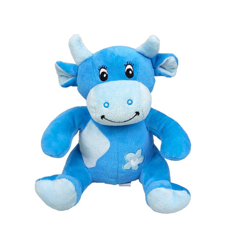 Doudou peluche vache - , bleu