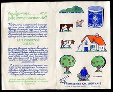 publicité découpi lait Gallia Fromageries CH. Gervais "une jolie ferme Normande"