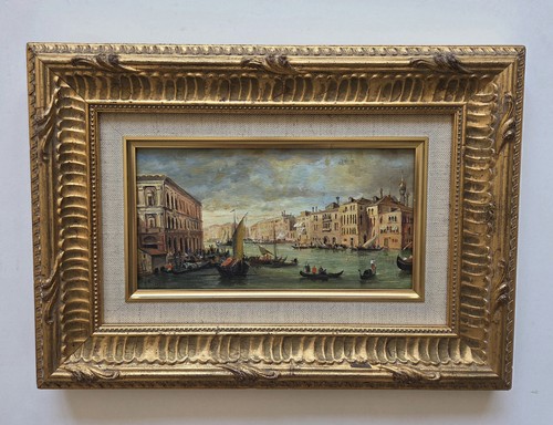 Huile panneau paysage marin