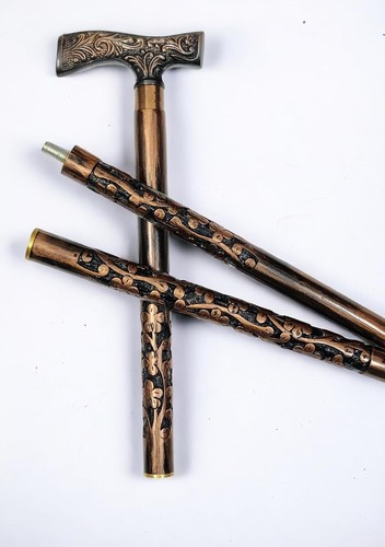 Canne sculptée bâton - , de